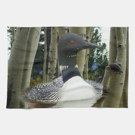 Loon-Wildnis Geschirrtuch (Horizontal)