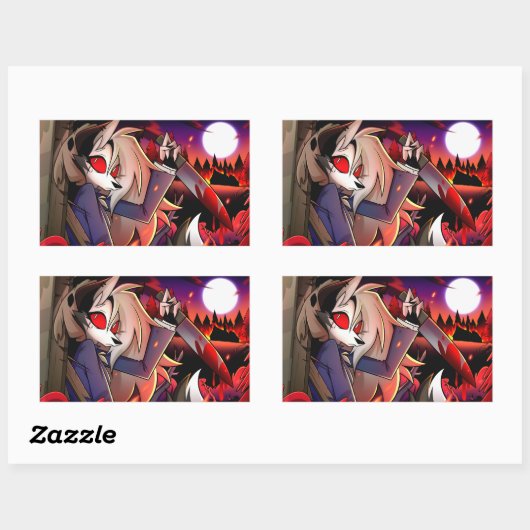 Loona Halloween Slasher | Helluva Boss |  Rechteckiger Aufkleber (Blatt)