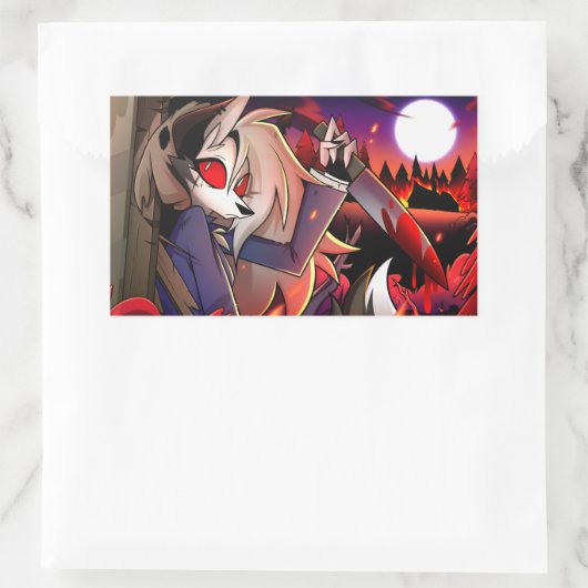 Loona Halloween Slasher | Helluva Boss |  Rechteckiger Aufkleber (Tasche)