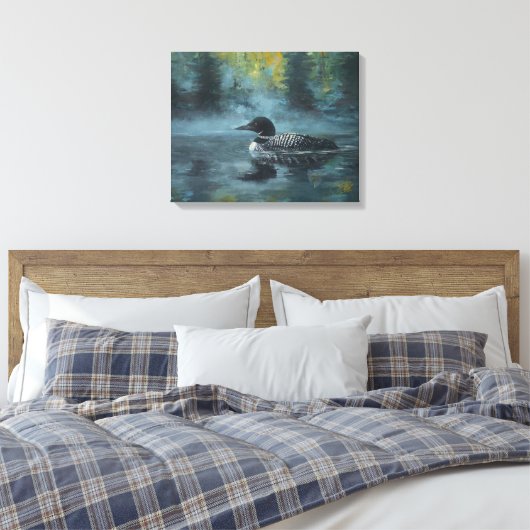 Loonell - Loon Ente Leinwanddruck (Insitu (Schlafzimmer))