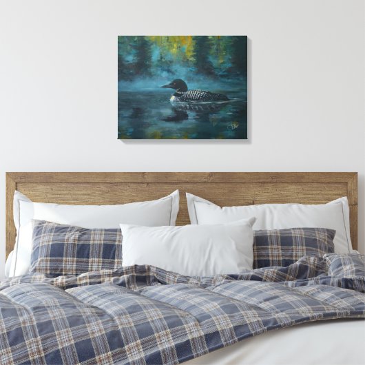 Loonell - Loon Ente Leinwanddruck (Insitu (Schlafzimmer))