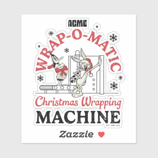LOONEY TUNES™ | ACME Wrap-O-Matic Wrapping Machine Aufkleber (Blatt)