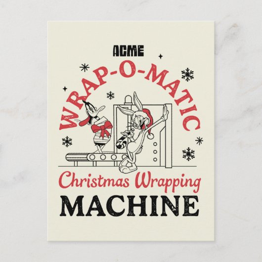LOONEY TUNES™ | ACME Wrap-O-Matic Wrapping Machine Postkarte (Vorderseite)