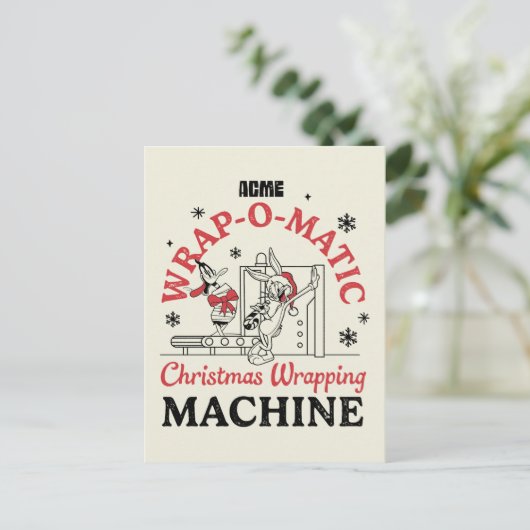 LOONEY TUNES™ | ACME Wrap-O-Matic Wrapping Machine Postkarte (Stehend Vorderseite)