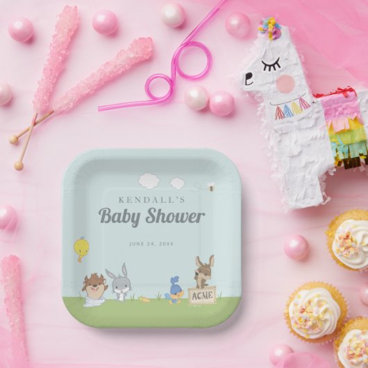 LOONEY TUNES™ Babydusche Pappteller (Party)