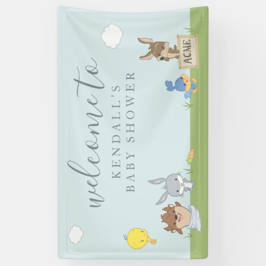 LOONEY TUNES™ Babydusche Willkommen Banner (Vertikal)