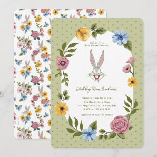LOONEY TUNES™   BUGS BUNNY™ Florale Babyparty Einladung