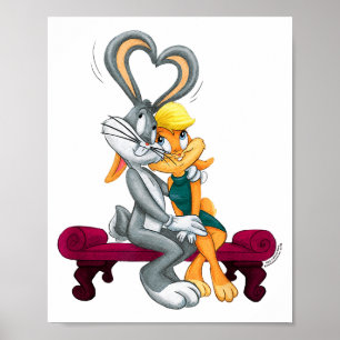 Looney Tunes Bugs und Lola Herzen Valentinstag  Poster