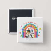 LOONEY TUNES™ - Celebrate Diversity Pride Rainbow Button (Vorne & Hinten)