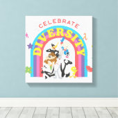 LOONEY TUNES™ - Celebrate Diversity Pride Rainbow Leinwanddruck (Insitu (Holzboden))