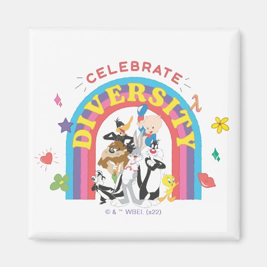 LOONEY TUNES™ - Celebrate Diversity Pride Rainbow Magnet (Vorne)