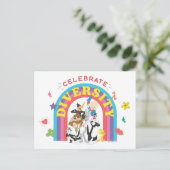 LOONEY TUNES™ - Celebrate Diversity Pride Rainbow Postkarte (Stehend Vorderseite)