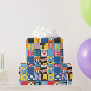 LOONEY TUNES™ Character Checker Blocks Geschenkpapier