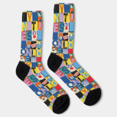 LOONEY TUNES™ Character Checker Blocks Socken (Rechts)