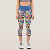 LOONEY TUNES™ Character Schachbrett Blocks Capri Leggings (Vorderseite)
