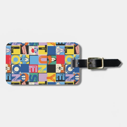 LOONEY TUNES™ Character Schachbrett Blocks Gepäckanhänger (Vorderseite horizontal)