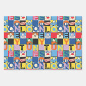 LOONEY TUNES™ Character Schachbrett Blocks Geschenkpapier Set (Vorderseite 3)
