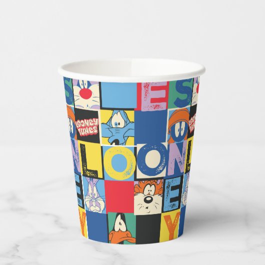 LOONEY TUNES™ Character Schachbrett Blocks Pappbecher (Links)