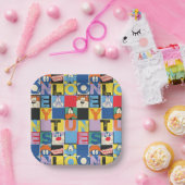 LOONEY TUNES™ Character Schachbrett Blocks Pappteller (Party)