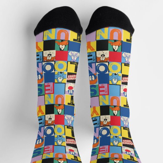 LOONEY TUNES™ Character Schachbrett Blocks Socken (Oben)