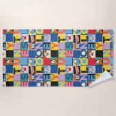 LOONEY TUNES™ Character Schachbrett Blocks Strandtuch (Vorderseite)