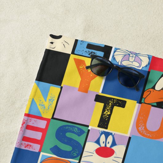 LOONEY TUNES™ Character Schachbrett Blocks Strandtuch (Beispiel)