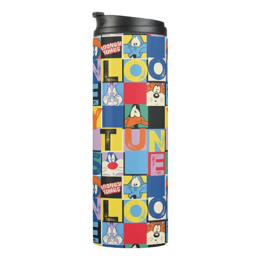 LOONEY TUNES™ Character Schachbrett Blocks Thermosbecher (Nach rechts gedreht)