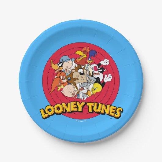 LOONEY TUNES™ Charakter-Logo Pappteller (Vorderseite)