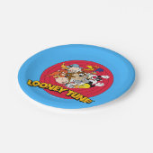 LOONEY TUNES™ Charakter-Logo Pappteller (Schrägansicht)