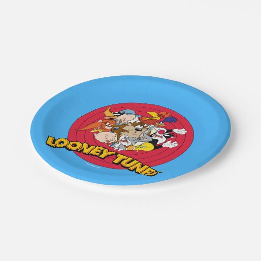 LOONEY TUNES™ Charakter-Logo Pappteller (Schrägansicht)