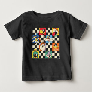 LOONEY TUNES™-Charaktere auf Schwarz-Weiß-Schachbr Baby T-shirt