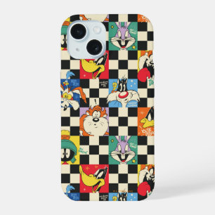 LOONEY TUNES™-Charaktere auf schwarzen und weißen iPhone 15 Hülle