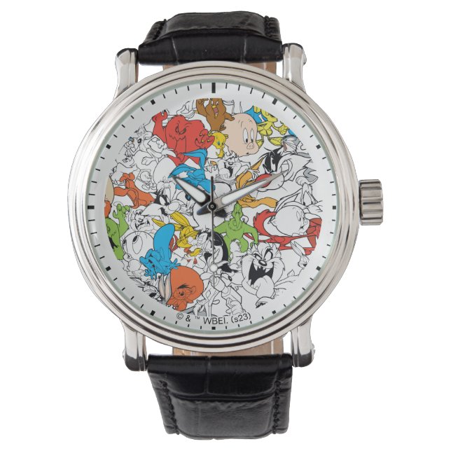 LOONEY TUNES™ Color Pop Muster Armbanduhr (Vorderseite)