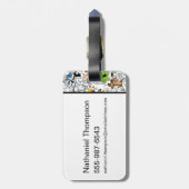 LOONEY TUNES™ Color Pop Muster Gepäckanhänger (Rückseite vertikal)