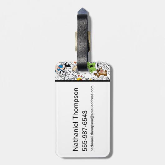 LOONEY TUNES™ Color Pop Muster Gepäckanhänger (Rückseite vertikal)