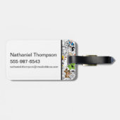 LOONEY TUNES™ Color Pop Muster Gepäckanhänger (Rückseite horizontal)