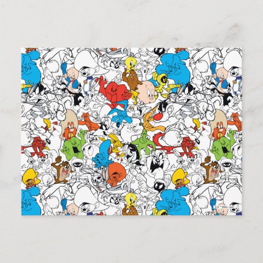 LOONEY TUNES™ Color Pop Muster Postkarte (Vorderseite)