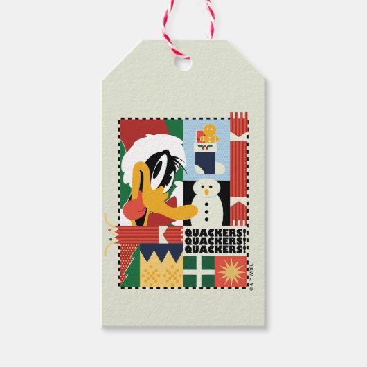 LOONEY TUNES™ DAFFY DUCK™ Holiday Quacker Geschenkanhänger (Vorderseite)