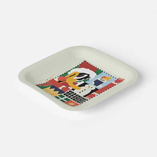 LOONEY TUNES™ DAFFY DUCK™ Holiday Quacker Pappteller (Gewinkelt)