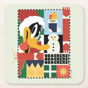 LOONEY TUNES™ DAFFY DUCK™ Holiday Quacker Rechteckiger Pappuntersetzer