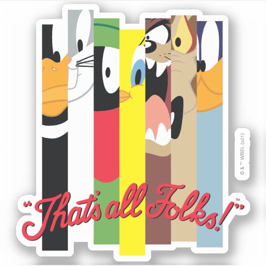 LOONEY TUNES™, DAS ALLE FOLKS IST!™ Sliced Charact Aufkleber (Vorderseite)
