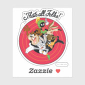 LOONEY TUNES™ "DAS SIND ALLE FOLKS!™" Bullseye Gro Aufkleber (Blatt)