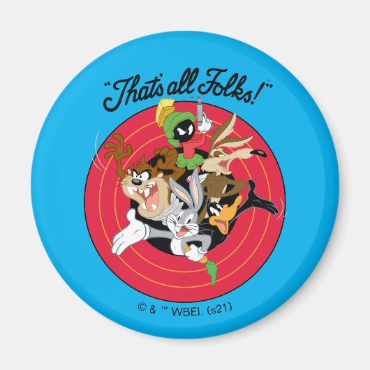 LOONEY TUNES™ "DAS SIND ALLE FOLKS!™" Bullseye Gro Magnet (Vorne)