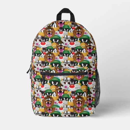 LOONEY TUNES™ Emoji-Muster Bedruckter Rucksack (Vorderseite)