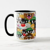 LOONEY TUNES™ Emoji-Muster | Name hinzufügen Tasse (Links)