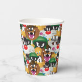 LOONEY TUNES™ Emoji-Muster Pappbecher (Rückseite)