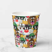 LOONEY TUNES™ Emoji-Muster Pappbecher (Vorderseite)