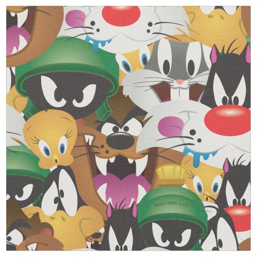 LOONEY TUNES™ Emoji-Muster Stoff (Nahaufnahme)
