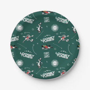 LOONEY TUNES™ Fußball-Playbook-Muster Pappteller