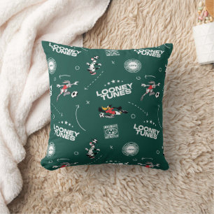LOONEY TUNES™ Fußball-Spielfeld-Muster Kissen